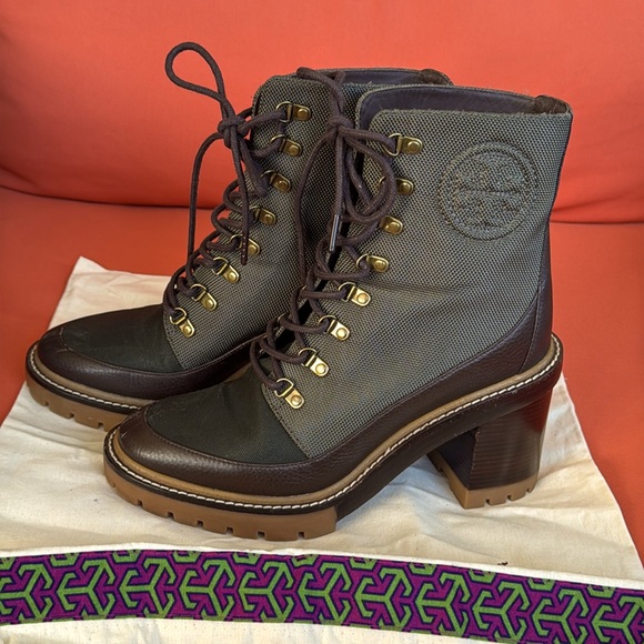 Tory Burch Miller Lug Sole Heel Lace Up Boot - Picture 8 of 10